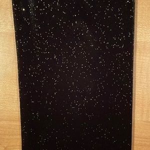 Girls Crewcut velvet leggings, black with gold sparkles